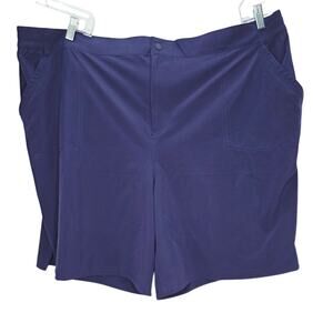 L.L. Bean Navy Blue UPF 50+ Elastic Waist 9" Inseam Women's Shorts Size 24W New